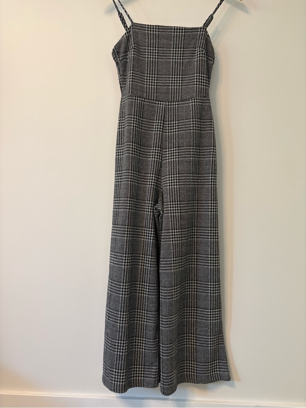 Forever 21 Plaid Wide-Leg Jumpsuit in Black and Gray